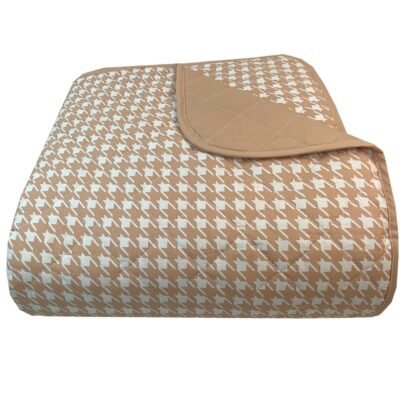 Κουβερλι Υπέρδιπλα 220x240 Pied De Poule Beige