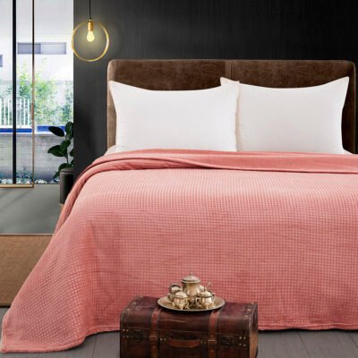 Beauty Home Κουβέρτα μονόχρωμη μονή Fleece Art 11551 160x220 Ροδακινί