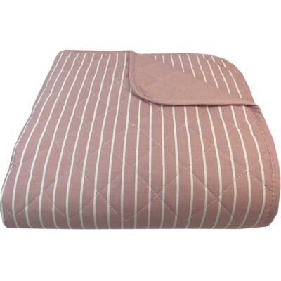 Κουβερλι Υπέρδιπλα 220x240 Stripe Dusty Rose