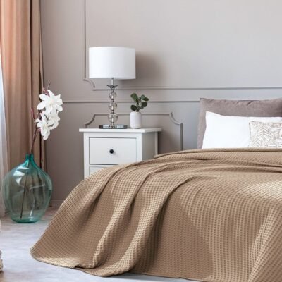 Beauty Home Πικέ κουβέρτα King size Waffle Snap Art Ε1106 240x260 Μπεζ
