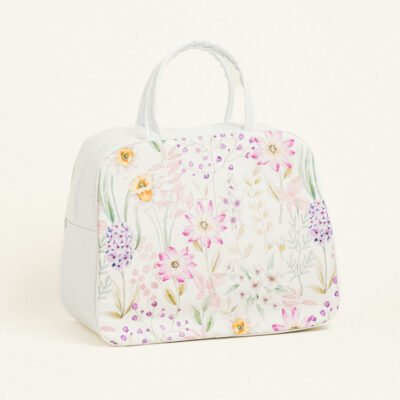 Beauty Home ΤΣΑΝΤΑ ΧΕΙΡΟΣ 35x40x23cm ΠΟΠΛΙΝΑ ΑΝΘΗ ΣΕ ΛΙΛΑ ΑΠΟΧΡΩΣΕΙΣ