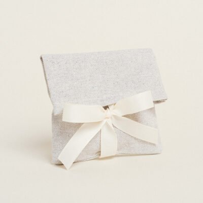 Beauty Home ΠΟΥΓΚΙ ΜΕ ΚΟΡΔΕΛΑ 12 x 17 cm ΓΚΡΙ ΑΣΗΜΙ LUREX