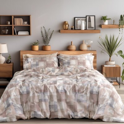 Beauty Home Σετ σεντόνια φανελένια King Size με λάστιχο Renoir Art 12338 185x200+32 Μπεζ