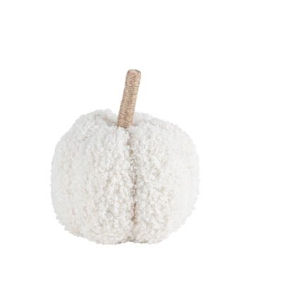 Beauty Home Κολοκύθα υφασμάτινη μπουκλέ λευκή Ø11 x 13 cm